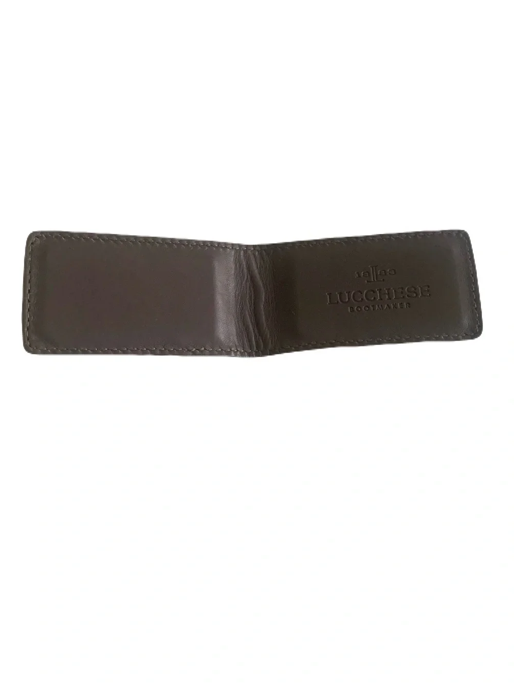 Lucchese Dark Brown Men’s Strong Magnetic Genuine Leather Money Clip Western